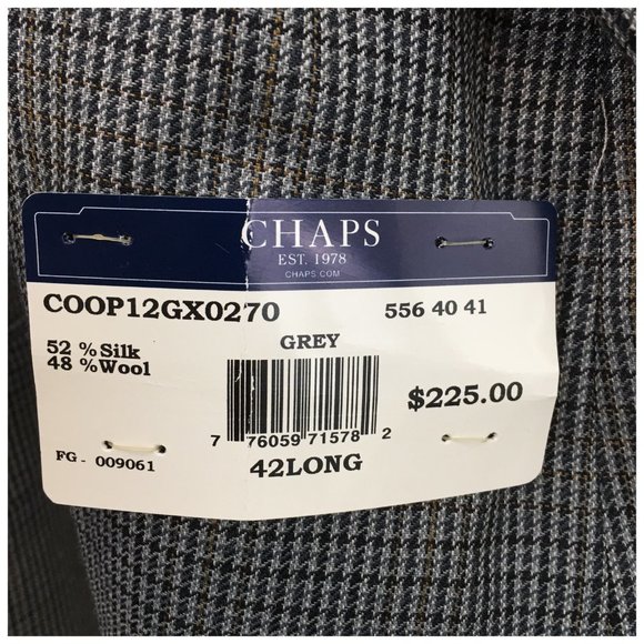 New Chaps Mens Blazer Sport Coat Casual 2‎ Button Jacket Size 42L Wool Silk Suit - Picture 5 of 13